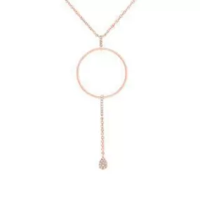 0.07ct 14k Rose Gold Diamond Pendant