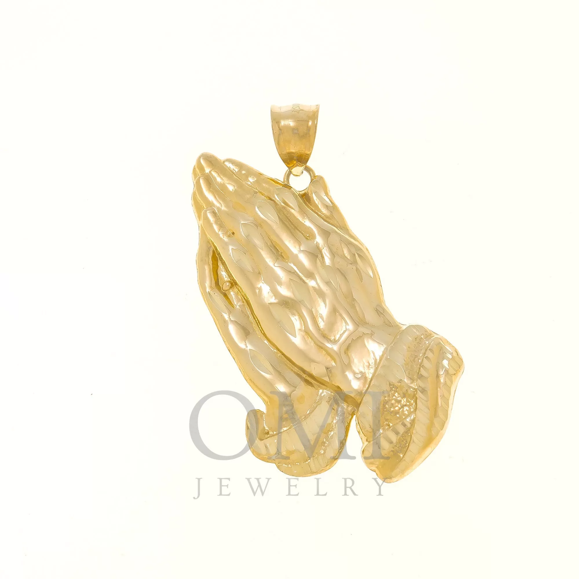 10K GOLD PRAYING HANDS PENDANT 6.8G