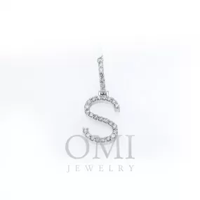 10K GOLD ROUND DIAMOND INITIAL S PENDANT 0.50 CT