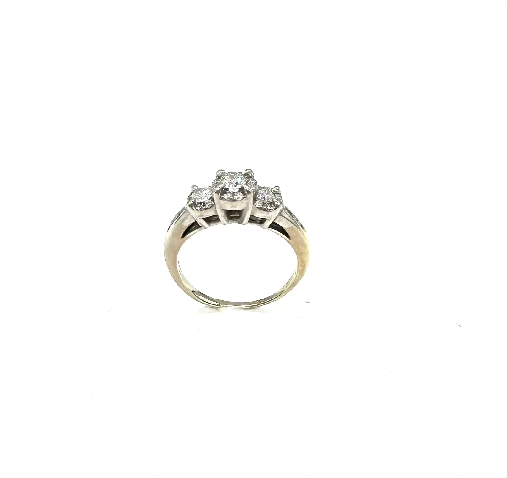 1/2 Ctw 3 Stone Cathedral Set Diamond Ring