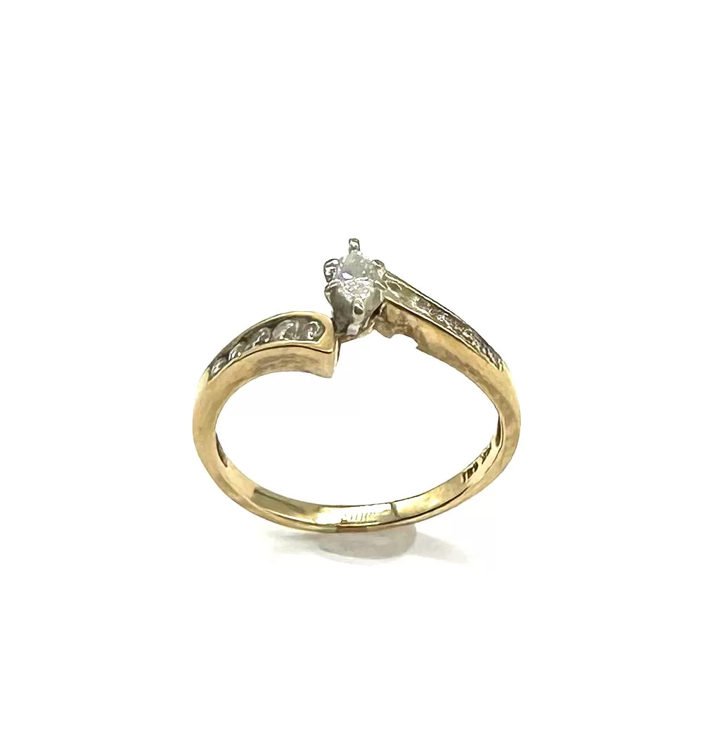 1/3 Ctw Marquise Diamond Bypass Ring