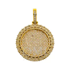 14K GOLD ROUND DIAMOND CIRCLE PENDANT 4.72 CT