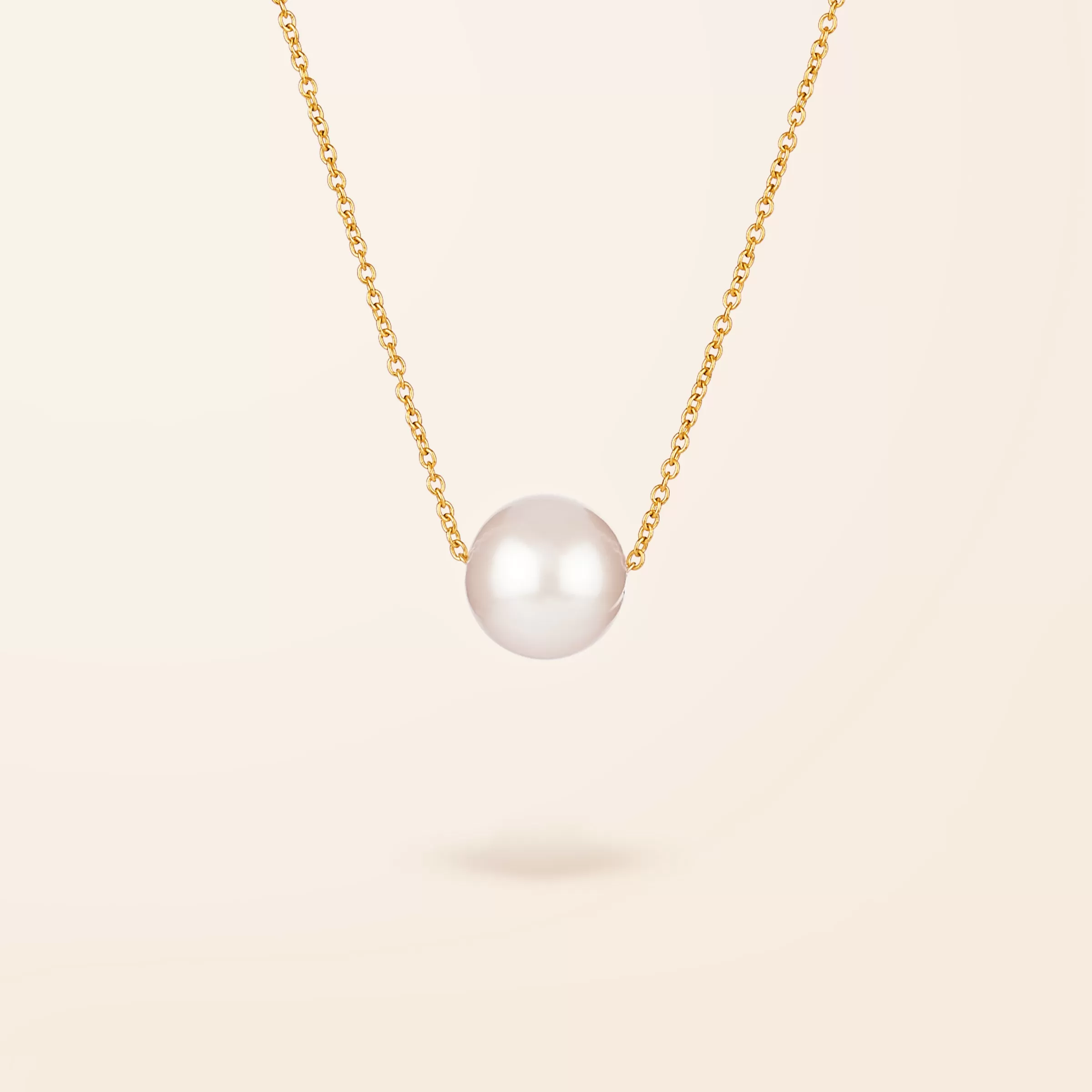 14K Gold Single Pearl Necklace