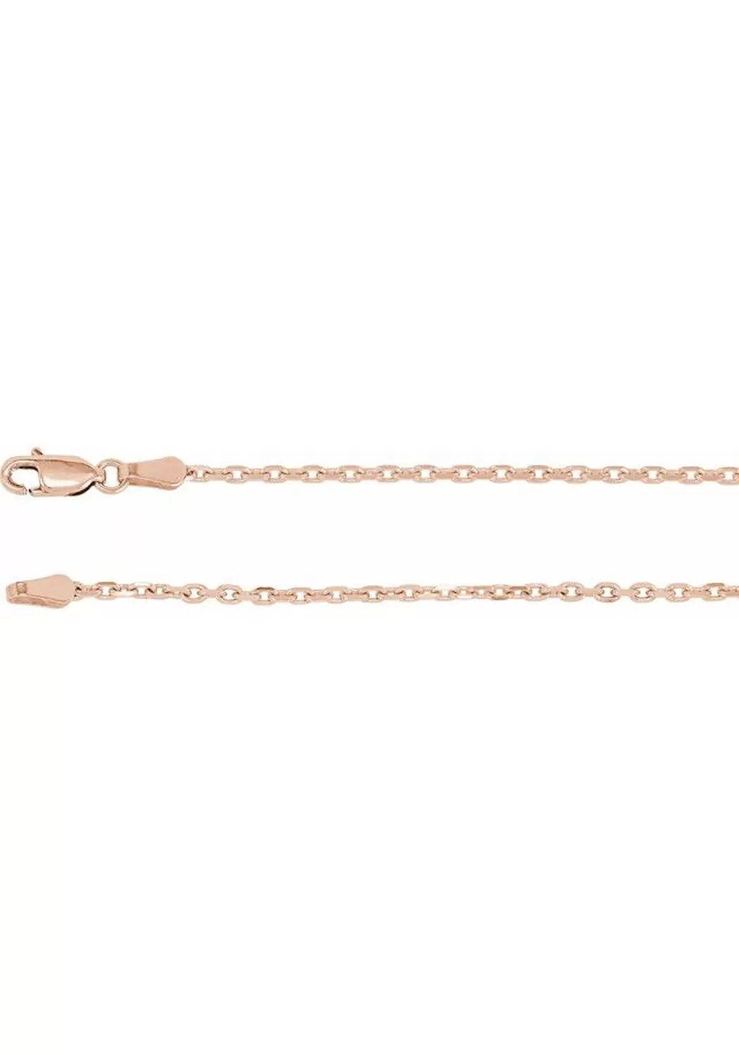 14K Rose Gold Diamond Cut Cable Chain Necklace | 20"