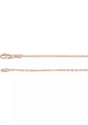 14K Rose Gold Diamond Cut Cable Chain Necklace | 20"