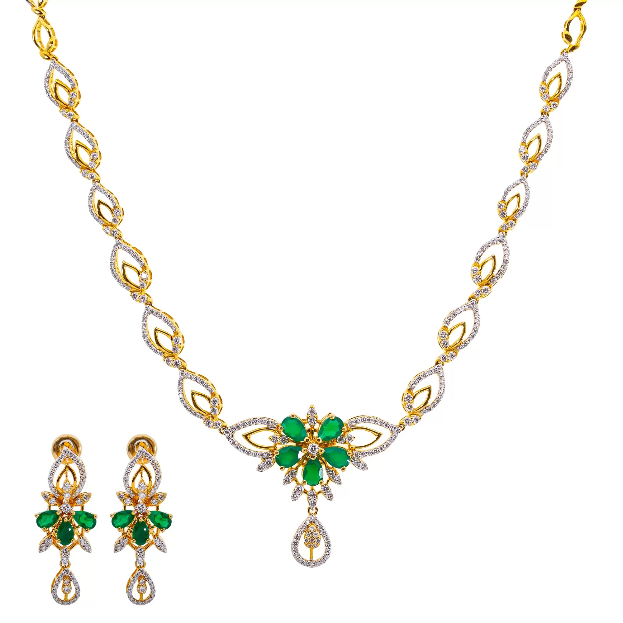 18K Gold Diamond Jewelry Set (36.1gm)