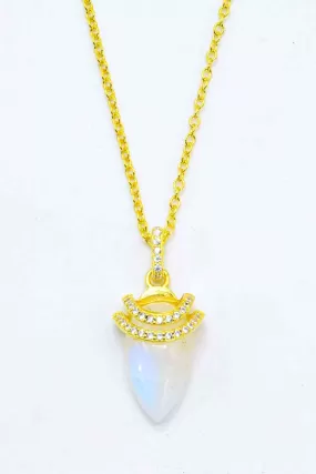 18K Gold-Plated Moonstone Pendant Necklace