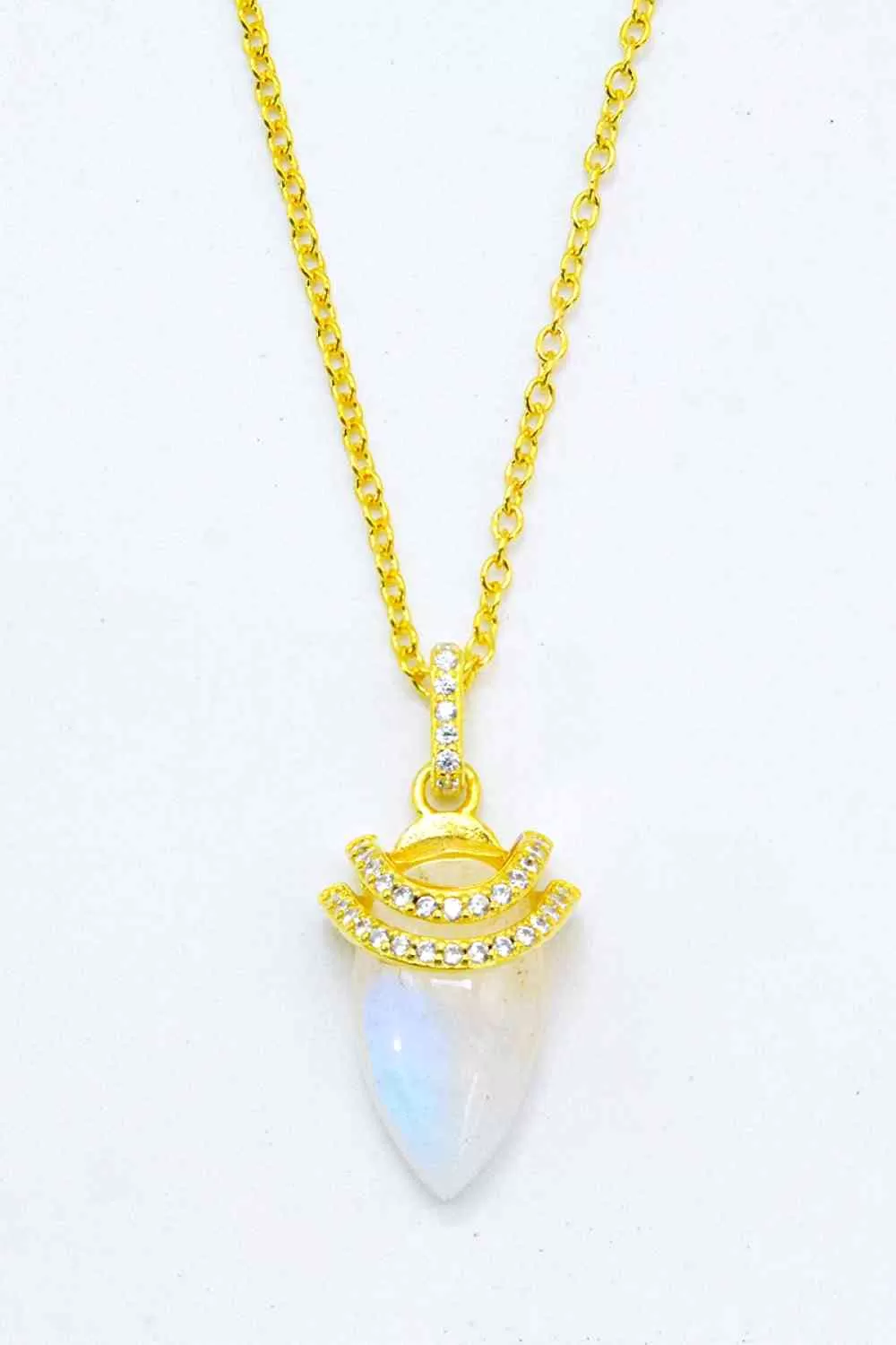 18K Gold-Plated Moonstone Pendant Necklace