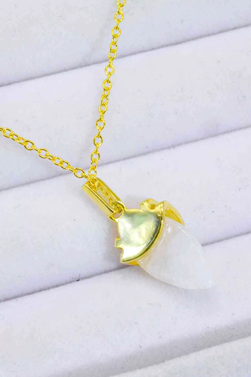 18K Gold-Plated Moonstone Pendant Necklace