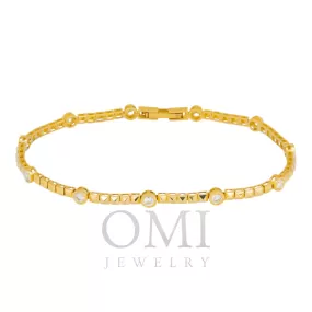 18K GOLD ROUND DIAMOND THIN BRACELET 0.90 CT