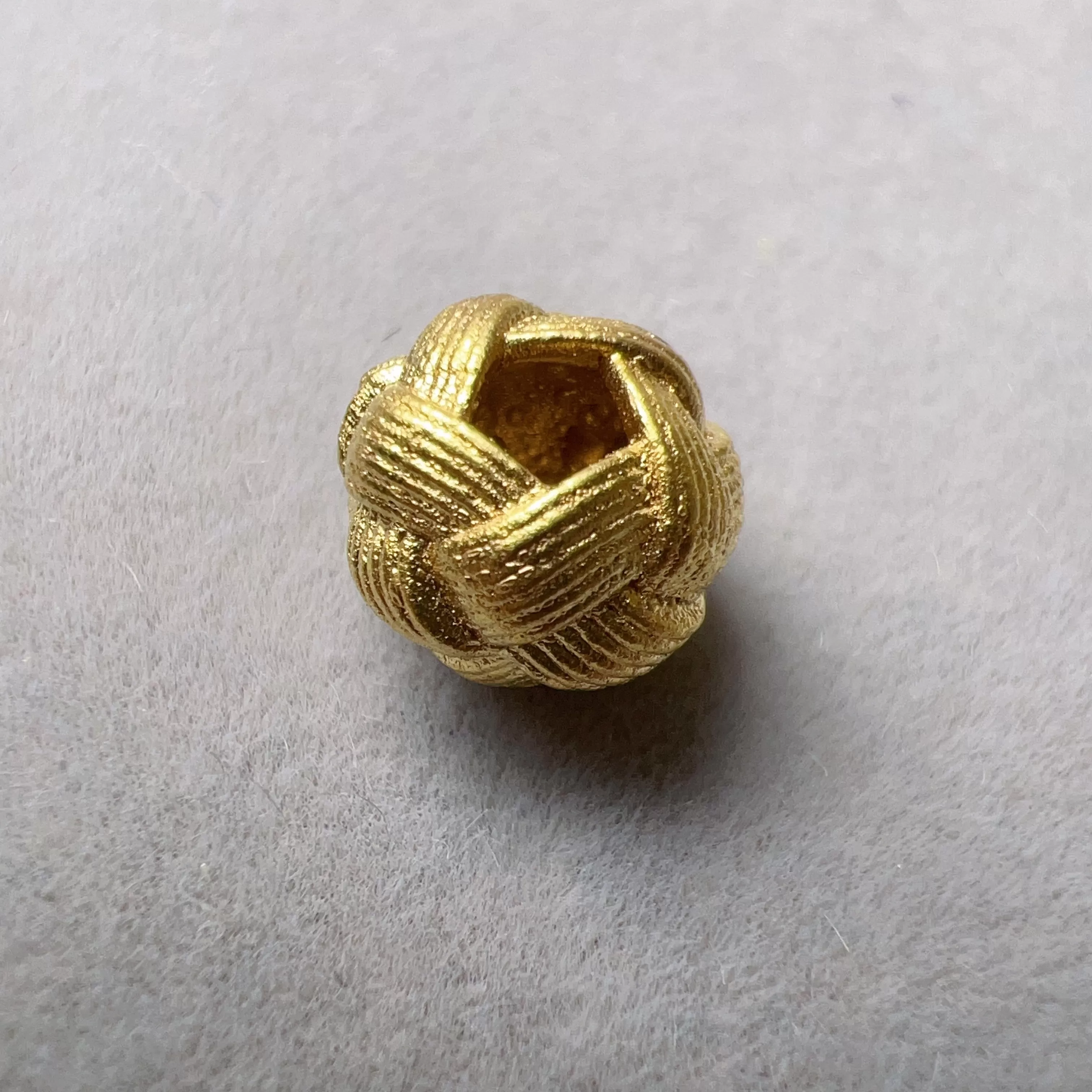 18K Yellow Gold Twist Beads Charms for DIY Jewelry Projects