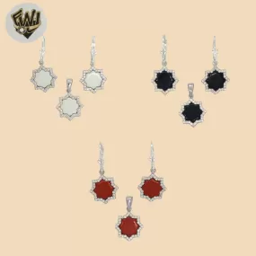 (2-6843) 925 Sterling Silver - Zircon Star Set.