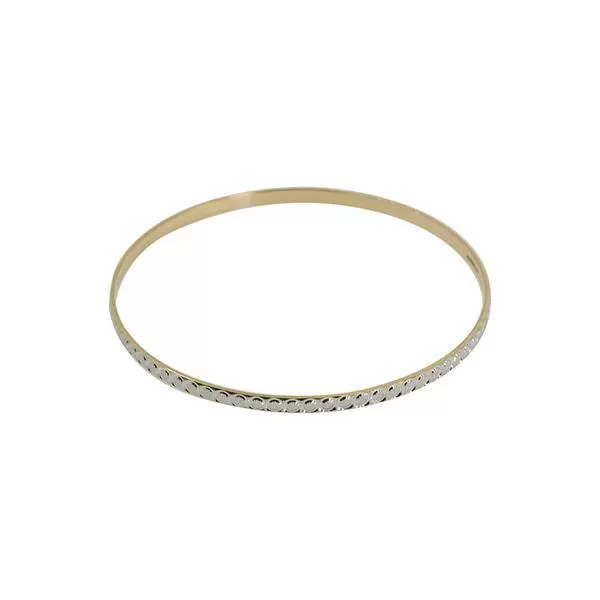 22K Multi Tone Gold Bangles, Set of 6 W/ Circle Textured Design & 64.9g Gold Weight