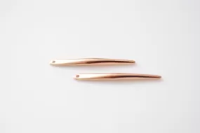 2pcs Vermeil Rose Gold Small Skinny Needle Spike Pendant - Vermeil pink gold plated over sterling silver, rose gold long skinny needle, 40