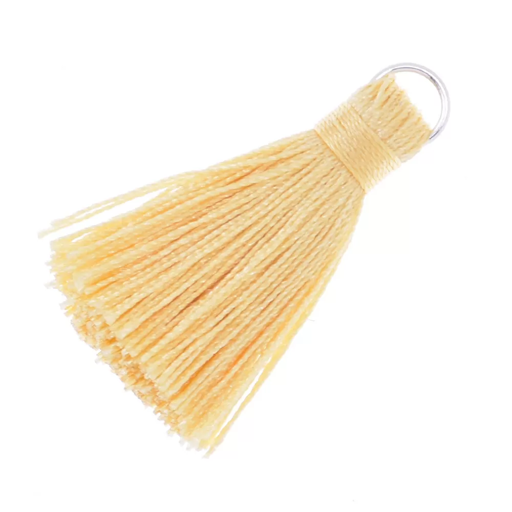 3.5cm  DIY Handmade Tassels, Short Handmade Tassels for jewelry making Necklace Earrings Beige,10pcs/lot