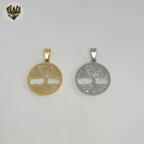 (4-2309) Stainless Steel - Tree of Life Pendants.