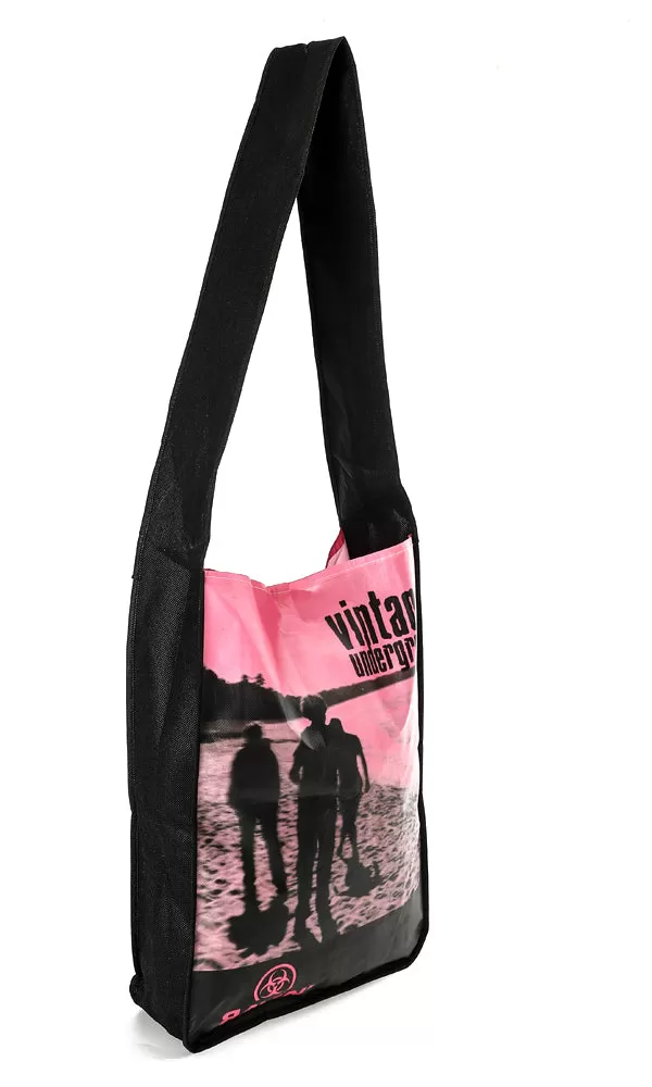 4648 Velcro Patterned Shopping Bag - Pink & Black