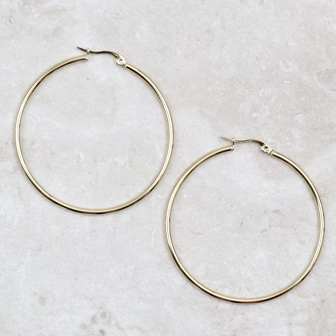 50mm Gold Creole Valentano Hoop Earrings