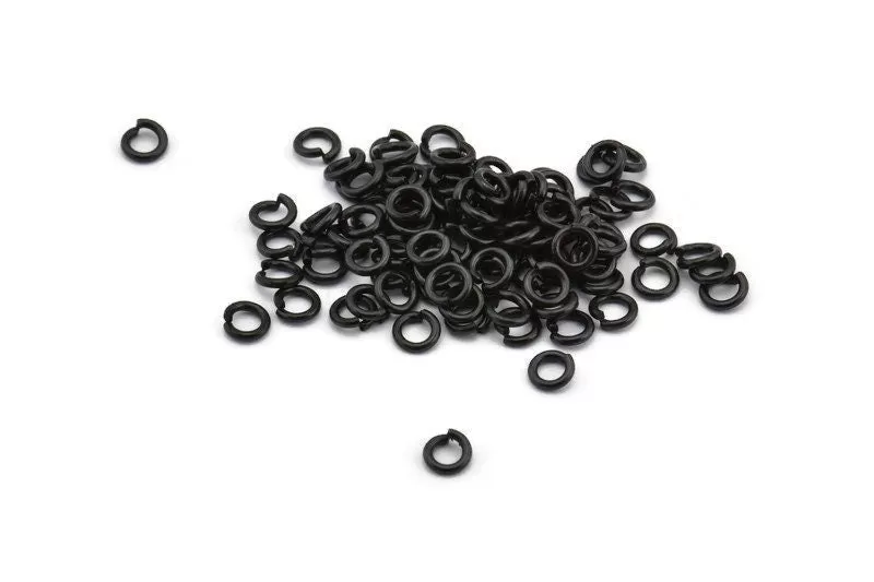 5mm Jump Ring - 250 Oxidized Brass Black Jump Rings (5x1mm) A0323 S455