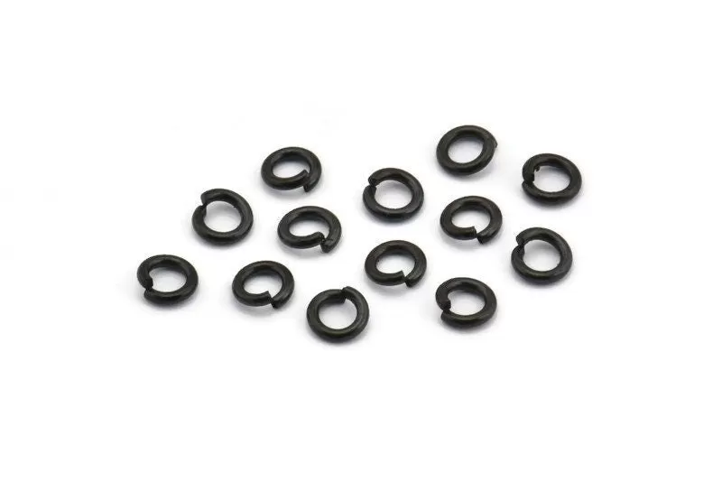 5mm Jump Ring - 250 Oxidized Brass Black Jump Rings (5x1mm) A0323 S455