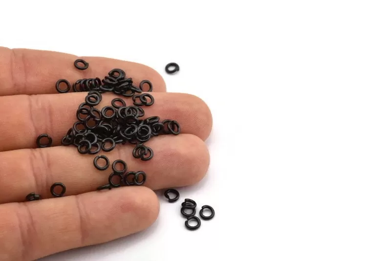 5mm Jump Ring - 250 Oxidized Brass Black Jump Rings (5x1mm) A0323 S455