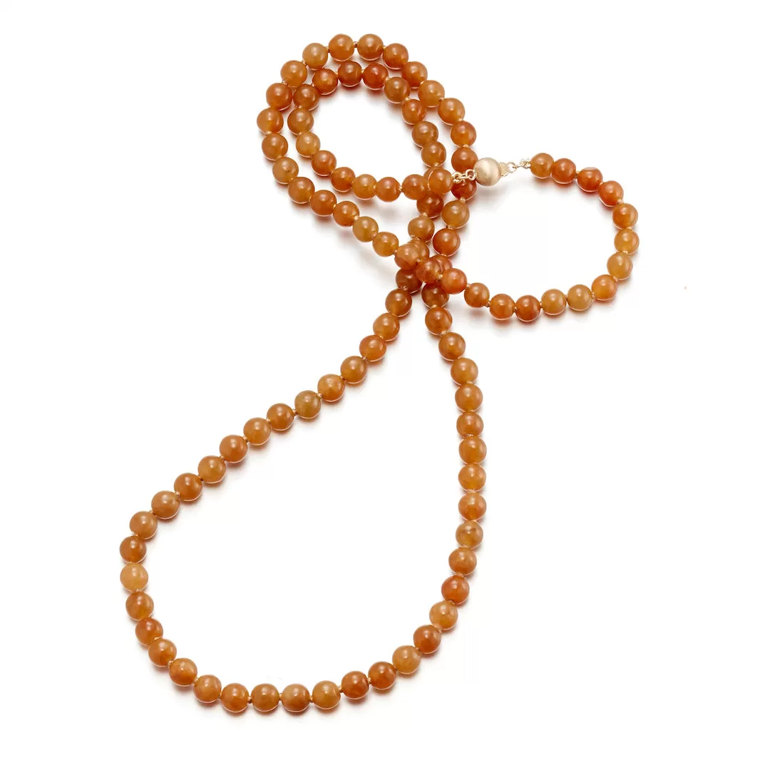 5mm Red Jade Bead Necklace