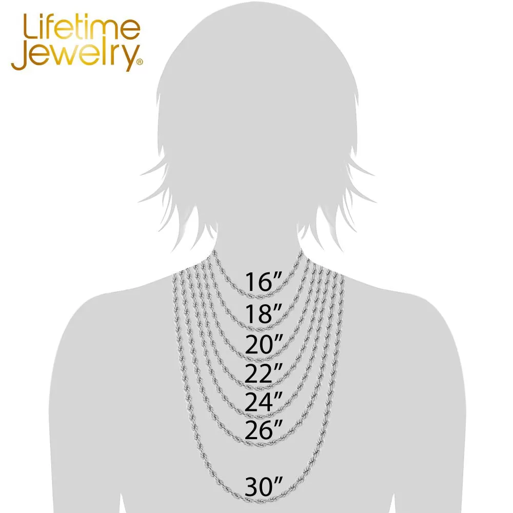 5mm Rope Chain Necklace (Rhodium)