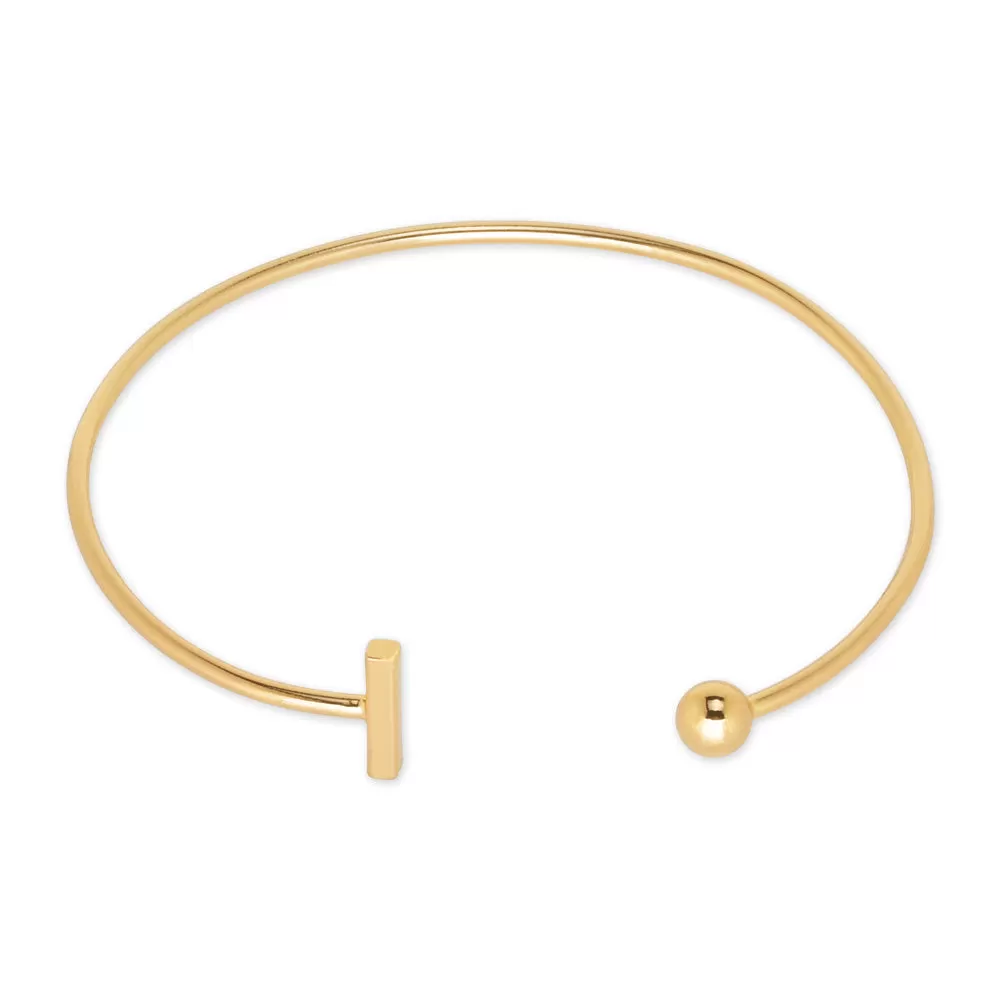 60mm Brass Adjustable open Ball and bar Bracelet Cuff Bracelet custom bracelets simple jewelry plated gold 1pcs