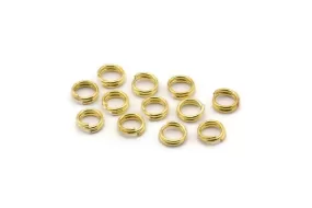 6mm Double Jump Ring - 250 Raw Brass Double Jump Rings , Split Rings (6x0.80mm) A0732