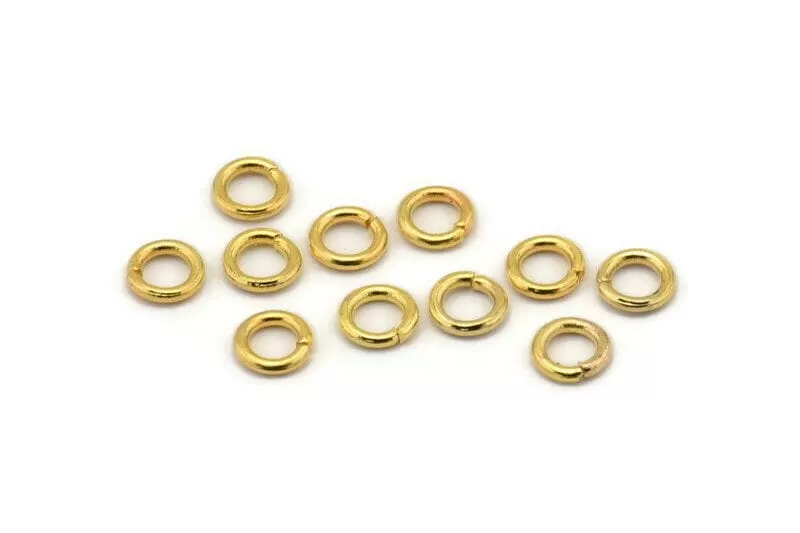 6mm Jump Ring - 100 Golden Brass Jump Rings (6x1.2mm) A0077