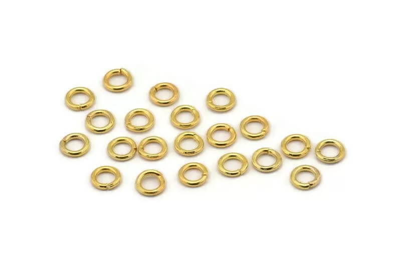 6mm Jump Ring - 100 Golden Brass Jump Rings (6x1.2mm) A0077