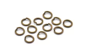 8mm Jump Ring - 100 Antique Brass Jump Rings (8x1.2mm) A0331