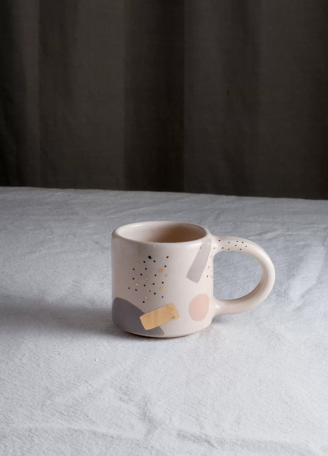 Abstract Pink & Lilac Small Mug - Off White