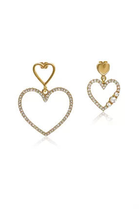 ADA Pearl and Pave Heart Drop Set