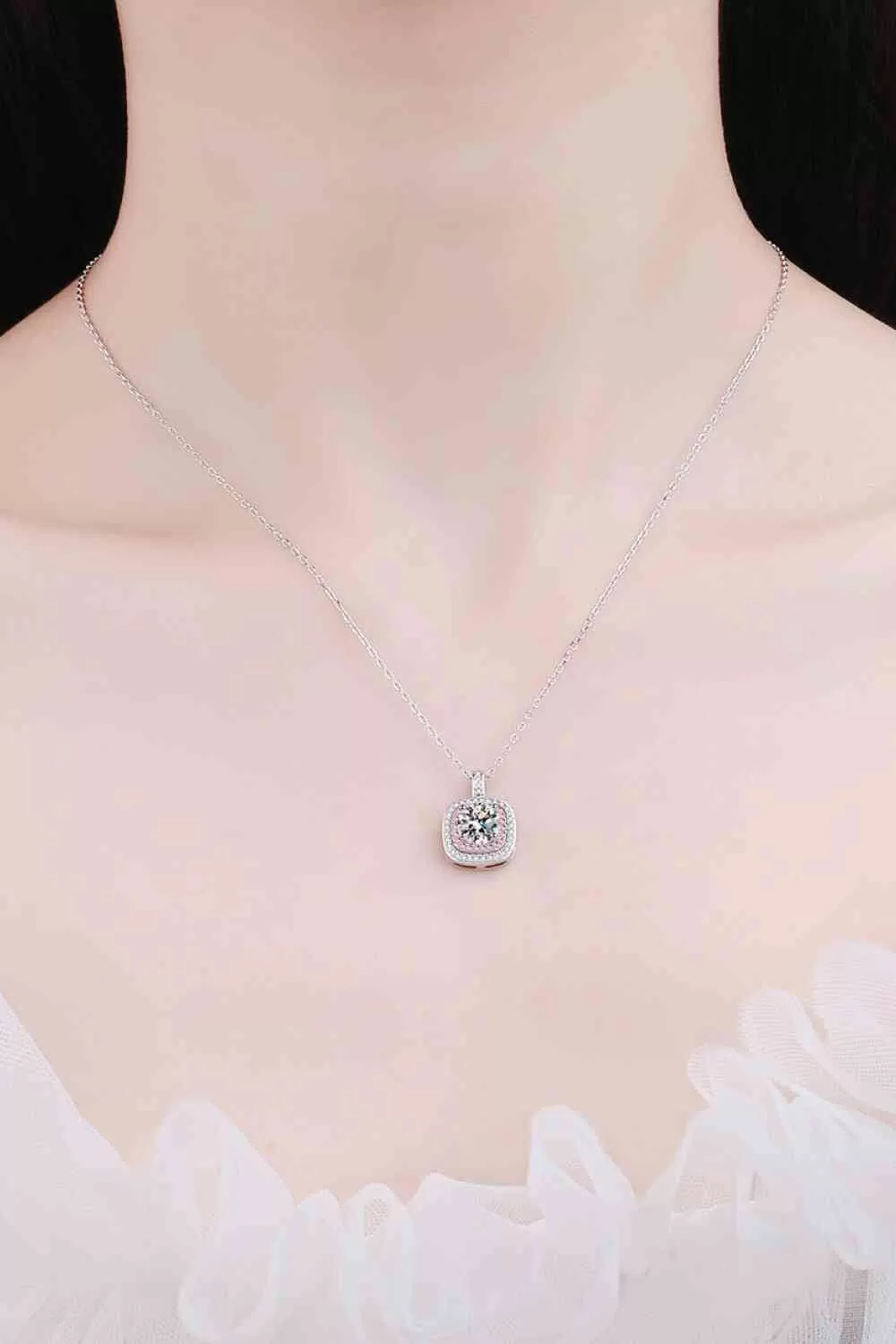 Adored Moissanite Geometric Pendant Necklace