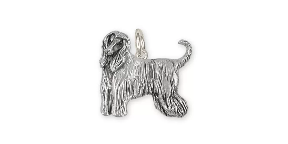 Afghan Hound Charm Jewelry Sterling Silver Handmade Dog Charm AF10-C