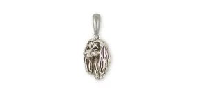 Afghan Hound Pendant Jewelry Sterling Silver Handmade Dog Pendant AF2-P