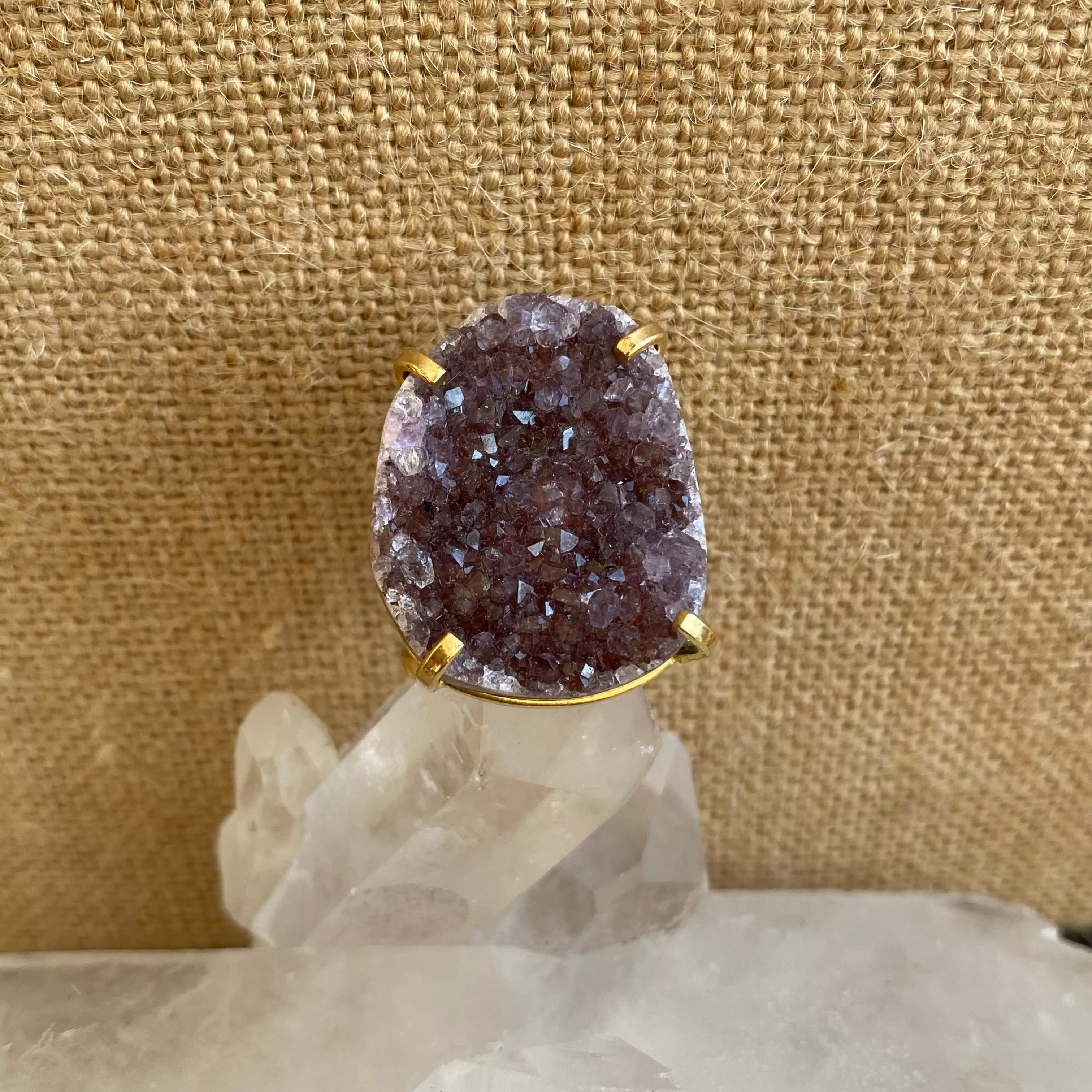 Amethyst Druzy Ring #57