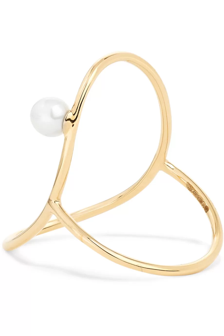 Anissa Kermiche Oval 14 Karat Gold Pearl Ring