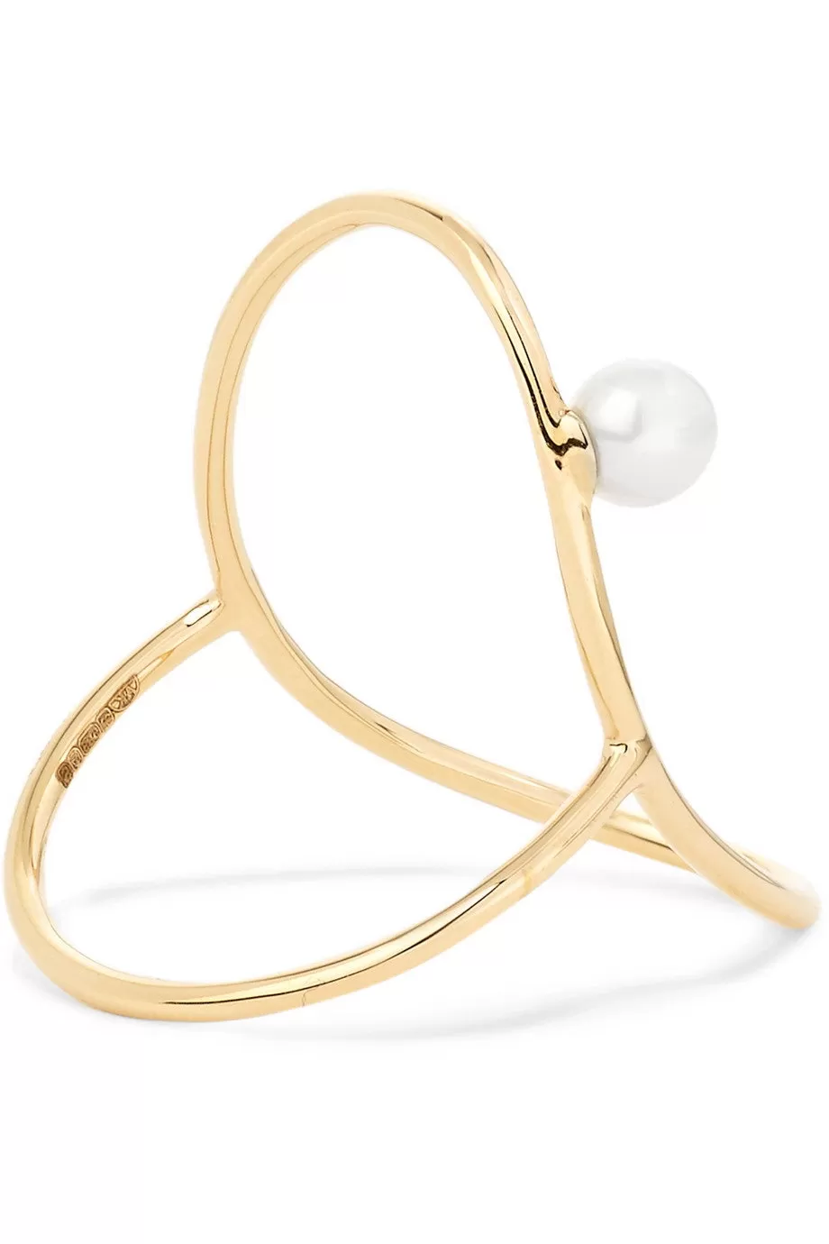 Anissa Kermiche Oval 14 Karat Gold Pearl Ring