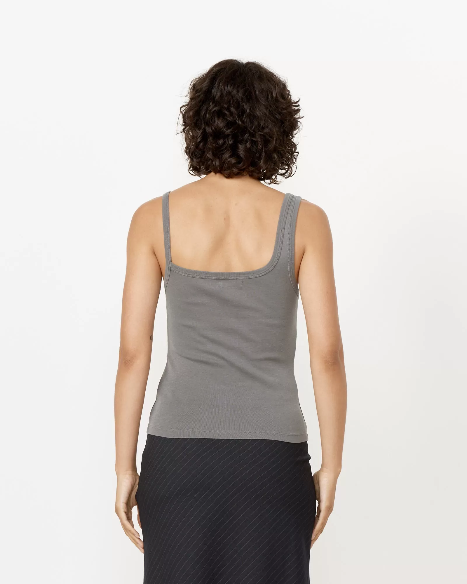 Asymmetrical Tank in Pewter Grey