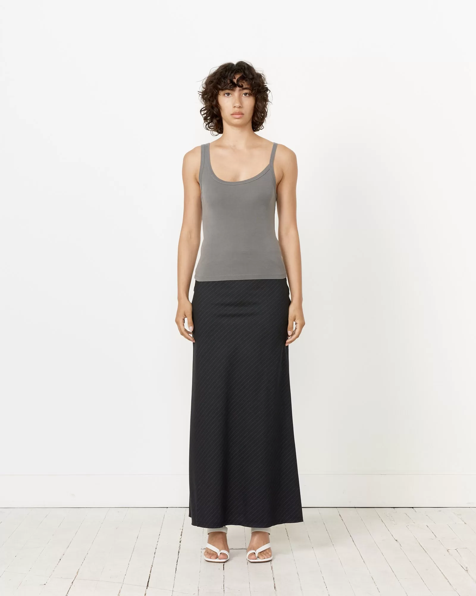 Asymmetrical Tank in Pewter Grey