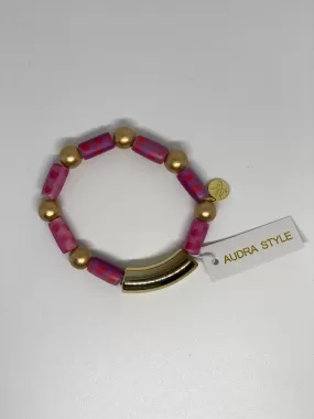 Audra Style Pink and Red Tube Bracelet