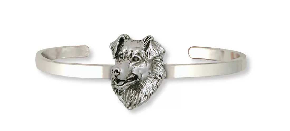 Australian Shepherd Bracelet Jewelry Sterling Silver Handmade Dog Bracelet AU10-CB