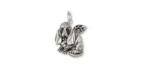 Basset Hound Angel Charm Jewelry Sterling Silver Handmade Dog Charm BAS5-AC