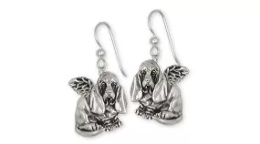 Basset Hound Angel Earrings Jewelry Sterling Silver Handmade Dog Earrings BAS5-AE