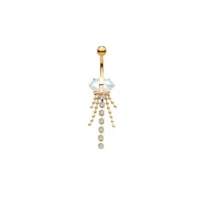 Belly Ring - Crystal Gold - Opal