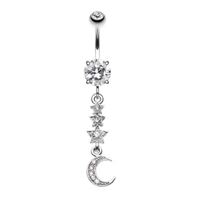 Belly Ring - Falling Stars Moon