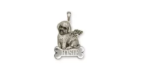 Bichon Frise Angel Pendant Jewelry Sterling Silver Handmade Dog Pendant BF8-ANP