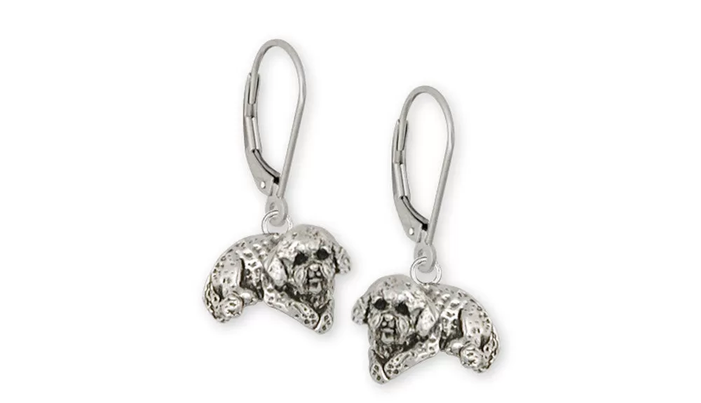 Bichon Frise Earrings Jewelry Sterling Silver Handmade Dog Earrings BF11-E